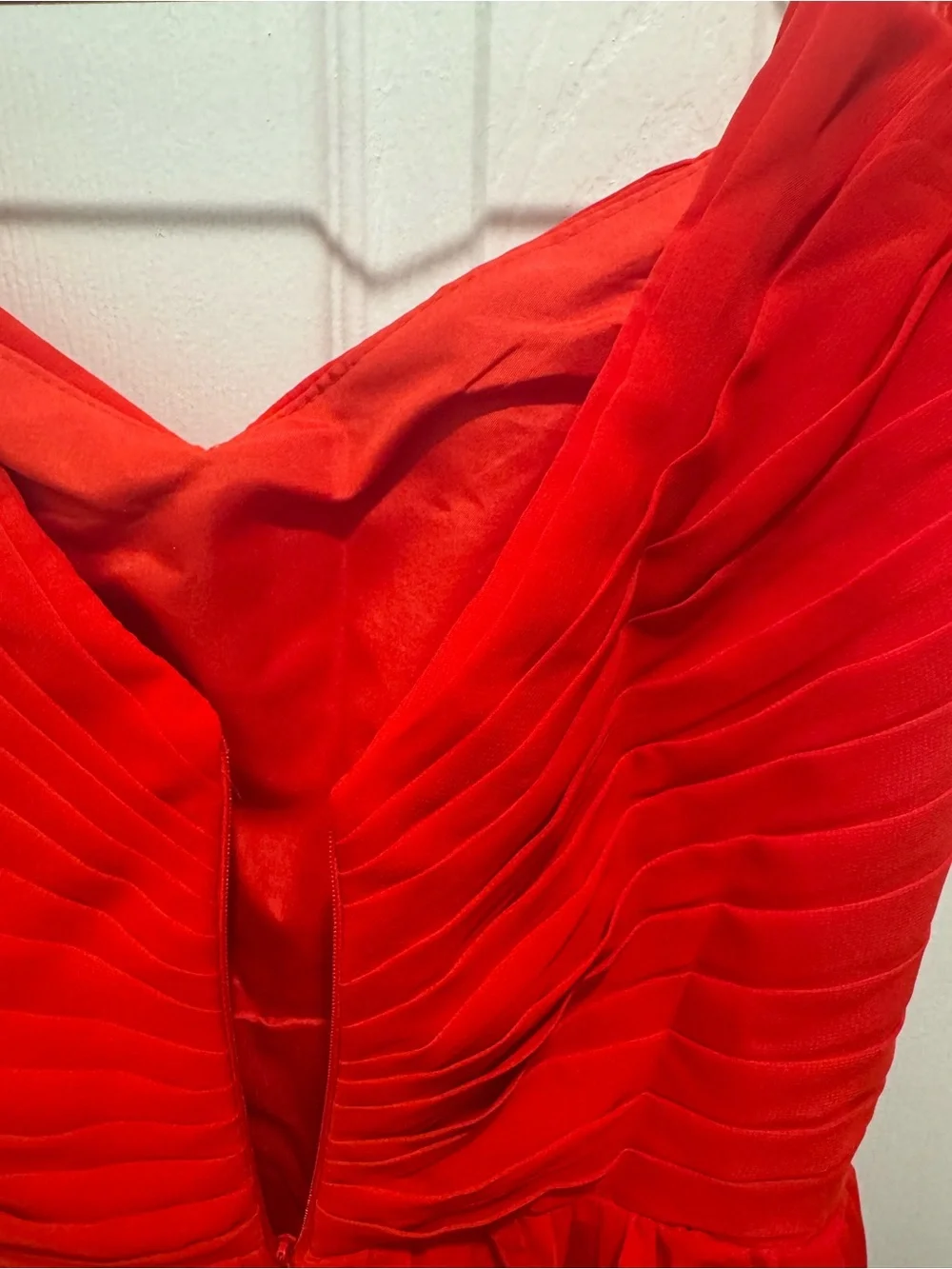 Red Off-Shoulder Evening Dress with Side Slit